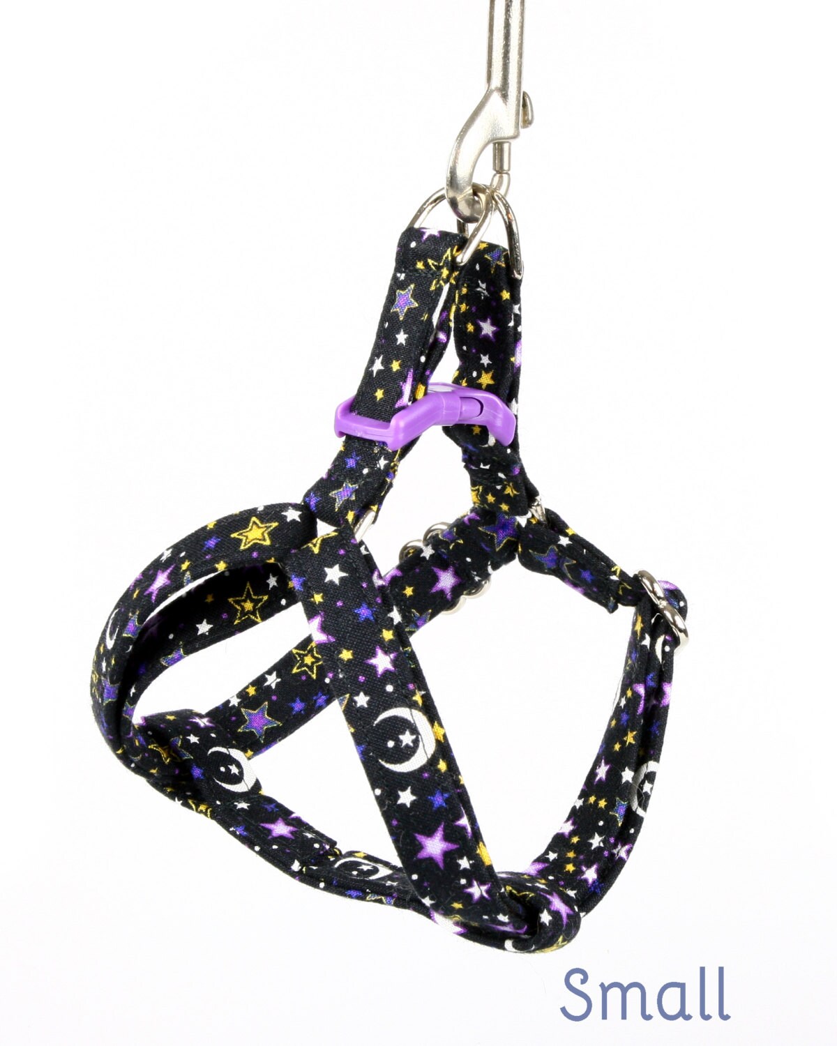 Step In Dog Harness Night Sky on Black Stars and by Pugs2Persians