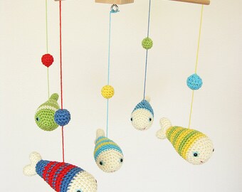 Nautical Nursery Decor, Colorful Baby Mobile, Baby Shower Gift, Ocean Sea Fish Nursery Mobile