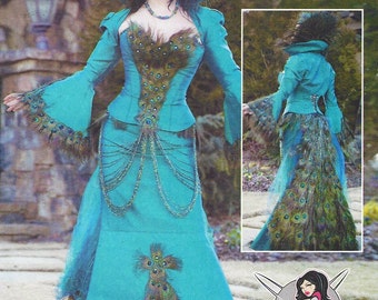 Yaya Han's Original Peacock Costume McCalls Sewing Pattern M7218 Womens Peacock Jacket, Corset & Skirt Size 14 16 18 20 22 Bust 36 to 44 FF