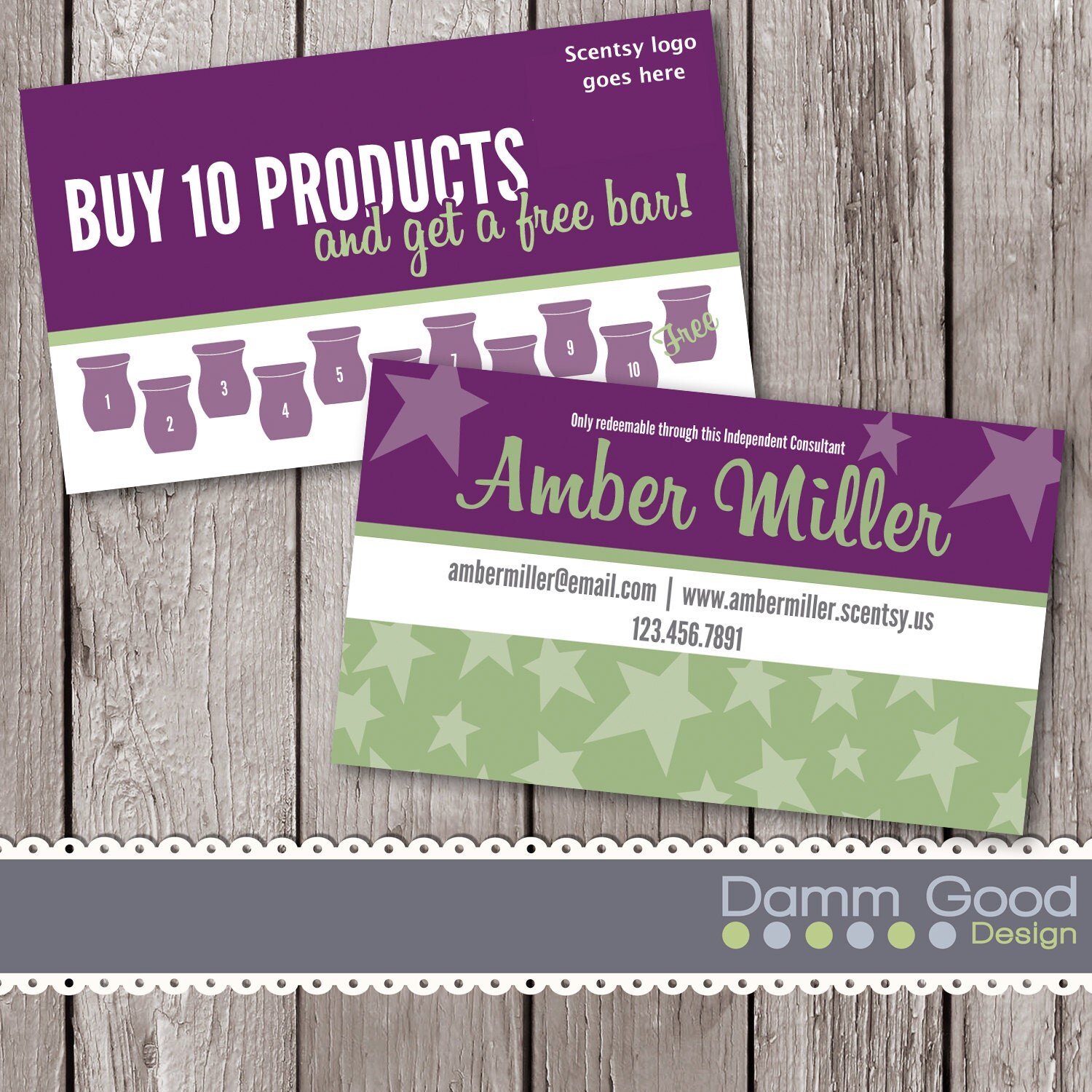 scentsy inspired loyalty card printable by dammgooddesign on etsy