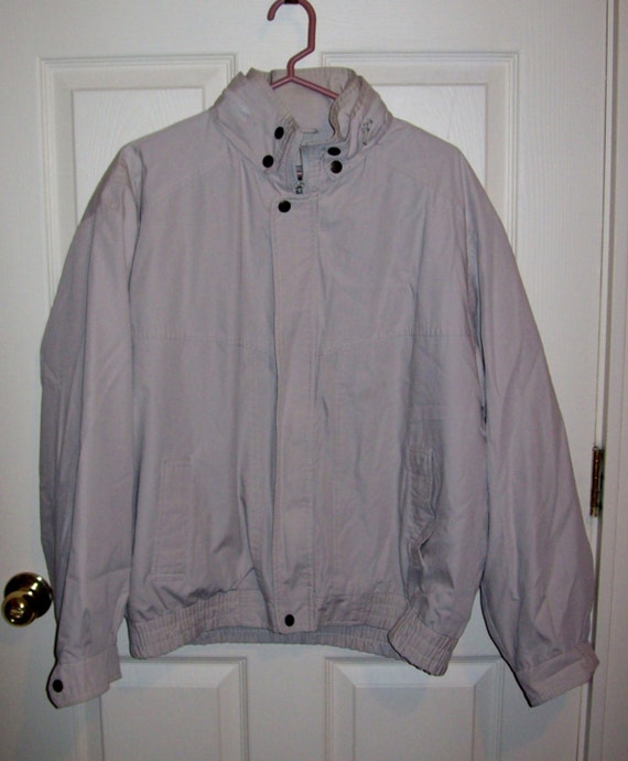 SAlE 20 Off Vintage Men's Beige Zip Front Hoodie Jacket