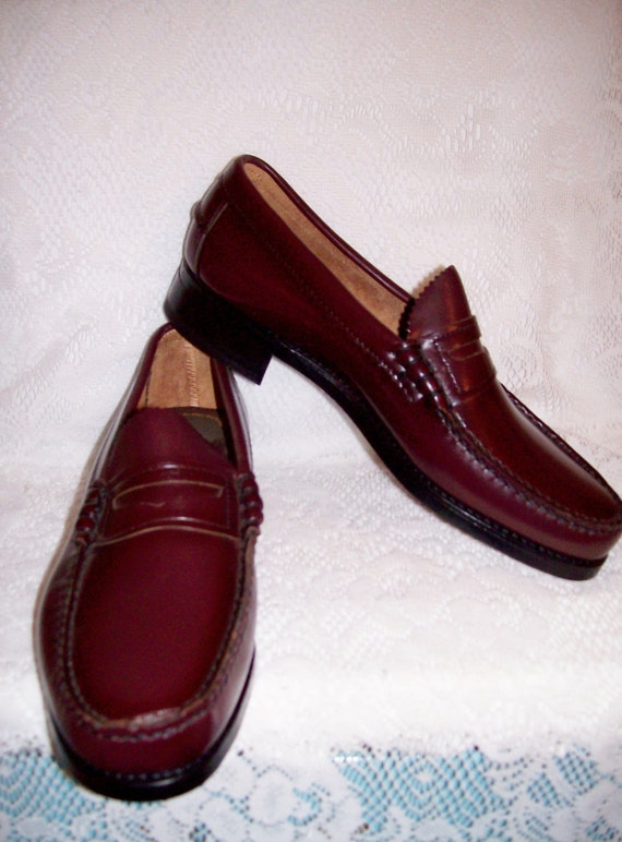 Vintage Men's Burgundy Leather Penny Loafers by Dexter