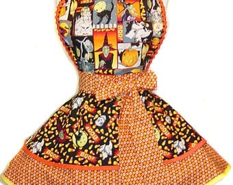 Halloween Apron-"Boo!" Retro Halloween Apron, A "Tie Me Up Aprons" Exclusive Limited Edition