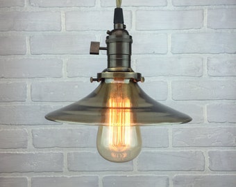 Industrial Pendant Lamp - Smoked Glass Shade - Hanging Pendant Light - Industrial Lighting - Modern Edison Lamp