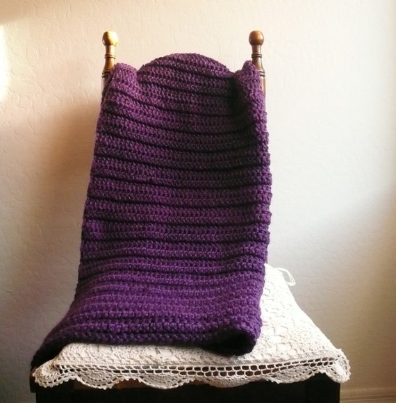 Purple Blanket / Crochet Blanket / Purple by ThePrairieBoutique