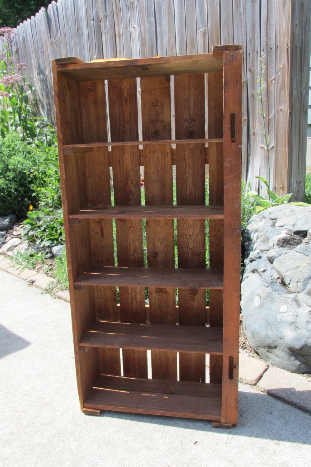 Vintage Wood Storage Crate, Shipping Floral Crate, Industrial Crate