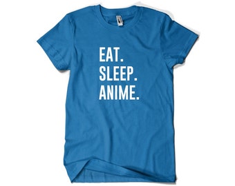 Anime Shirt-Eat Sleep Anime T Shirt Gift Men Women
