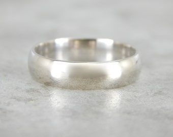 Plain White Gold Wedding Band 6FR4LP-R