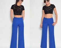 royal blue high waisted pants