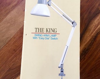 Vintage White Ledu "The King" Swing Arm Clamp On Lamp with Easy Dial Switch