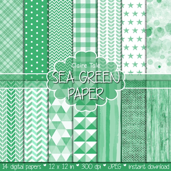 Green digital patterns Green scrapbooking paper Green