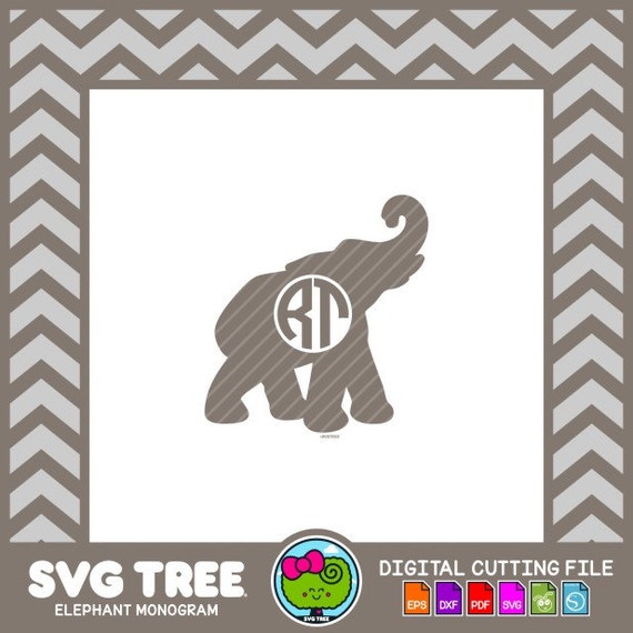 Elephant Monogram Preppy Decor Alabama Decor SVG Files by ...