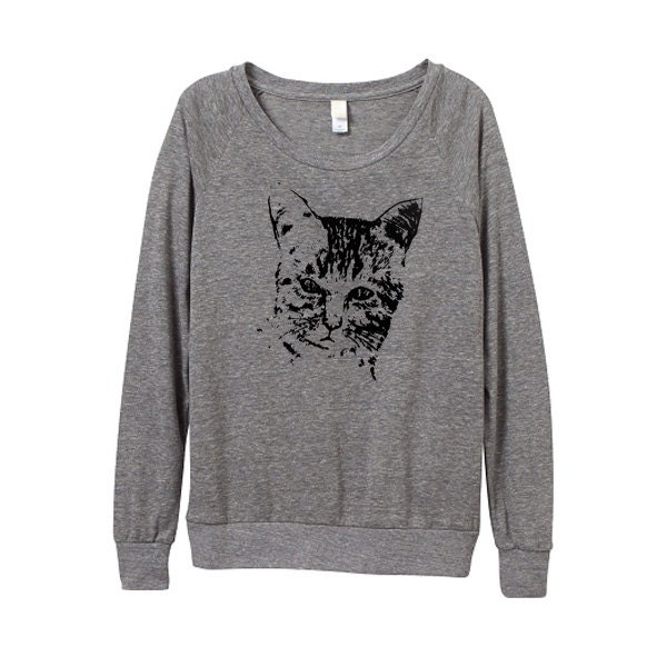 Women Cat Top Womens Cat Sweater Cat Sweater Heather