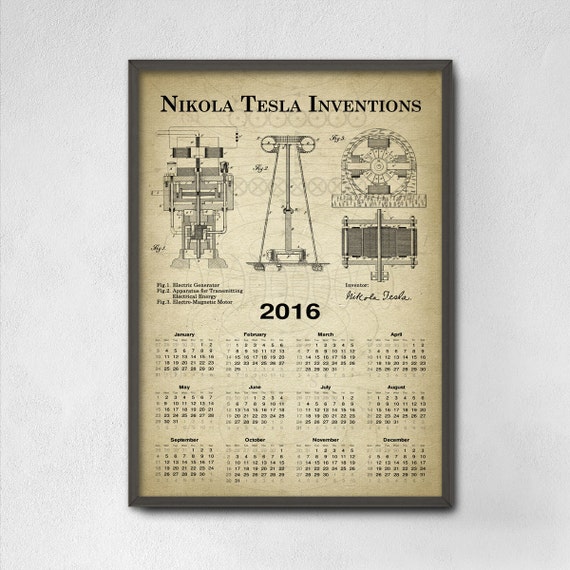 Tesla Inventions Calendar 2016 Nikola Tesla by QuantumPrints