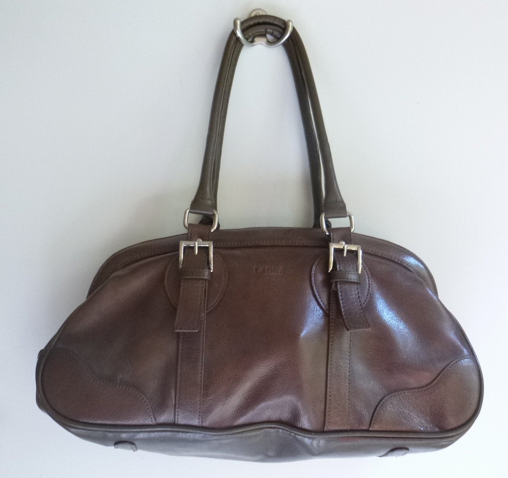 Large Handbag La Diva Italian Designed Shoulder Bag Taupe