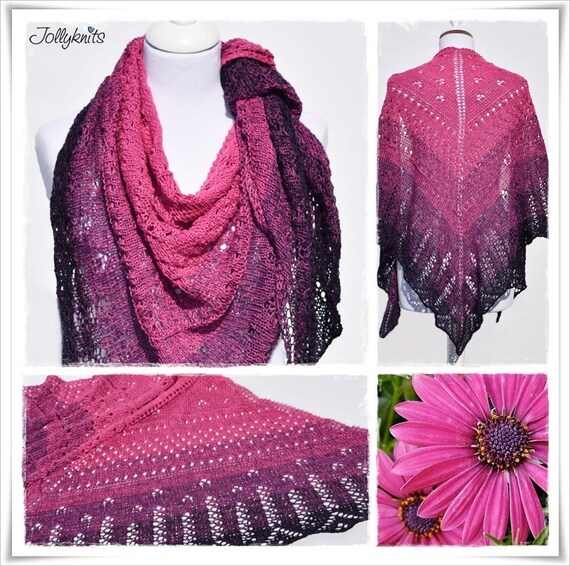 Knitting Pattern Lace Shawl Cape Daisy