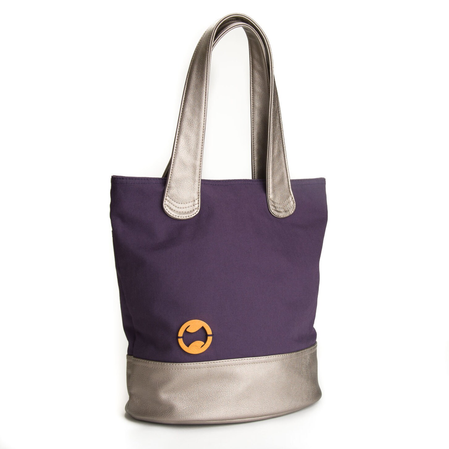 vegan handbag with organic cotton bucket tote by CanopyVerde