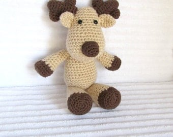 Crochet Animal, Crochet Deer, Crochet Reindeer, Stuffed Animal, Deer Plush, Camo, Camo Nursery, Nursery Decor, Hunting Nursery Decor