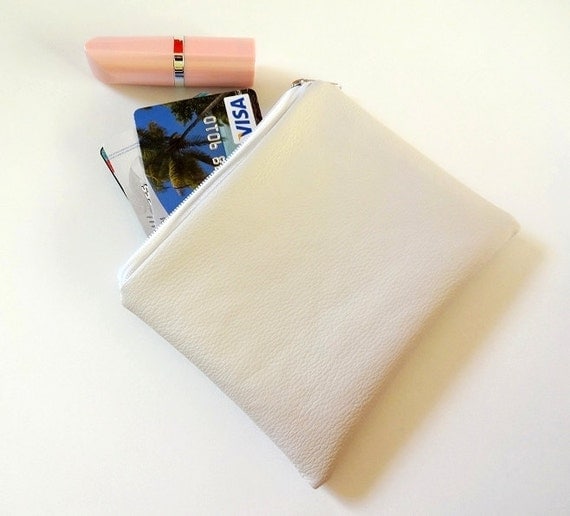 Faux Leather Small Zipper Pouch, Coin Purse, Zipper Bag, Cosmetic Bag ...