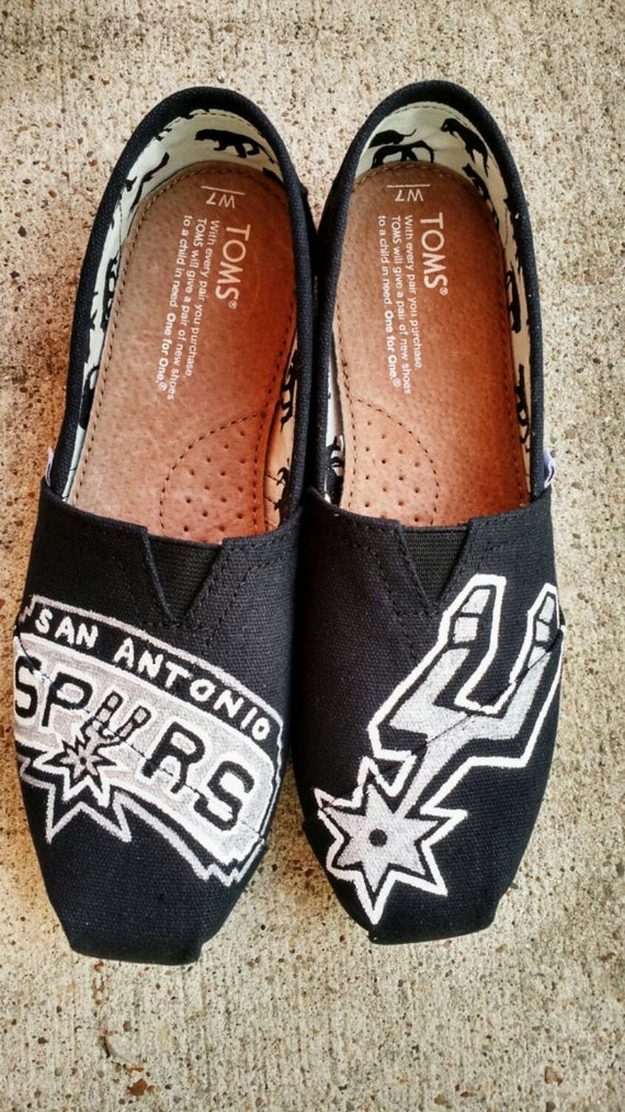 San Antonio Spurs NBA Custom/Hand Painted TOMS Shoes