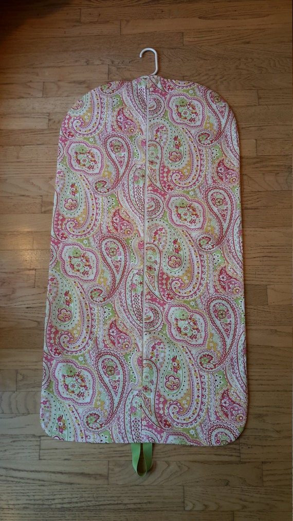 Women's Pink Paisley Hanging Garment Bag by CarryItWell on Etsy