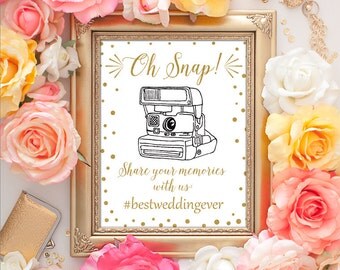 50% OFF SALE - Wedding Hashtag Sign 8x10 Hashtag Wedding Sign, Gold Sign, Wedding Hashtag Printable Art, Wedding Photography, If You Hashtag