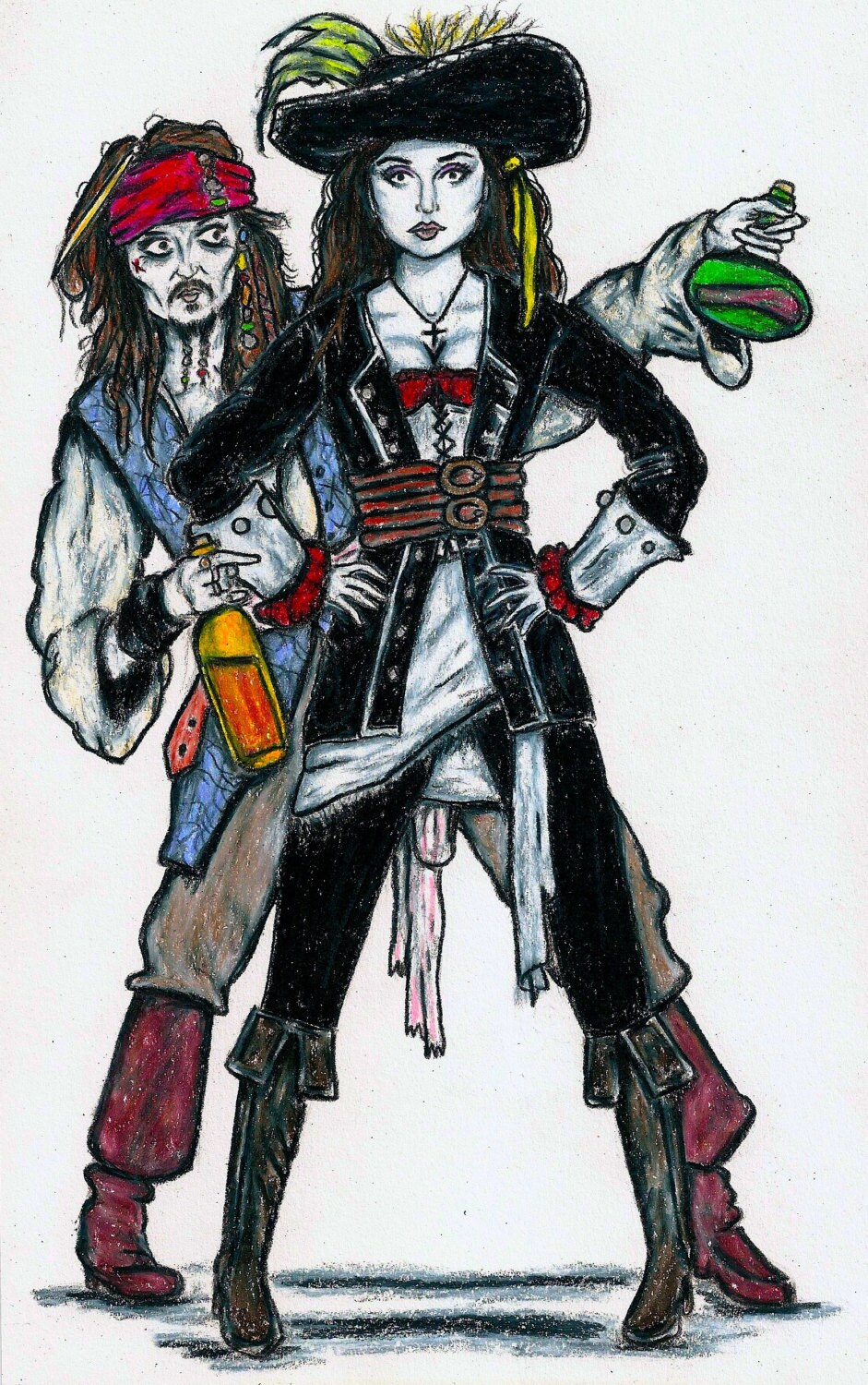 RUM and WOMEN Jack Sparrow and Angelica Character Print