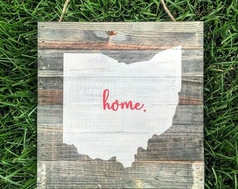 Ohio State home rustic wood plank pallet sign | Ohio State Buckeyes | Ohio State sign | Ohio sign | Ohio wood sign | Buckeyes | State sign