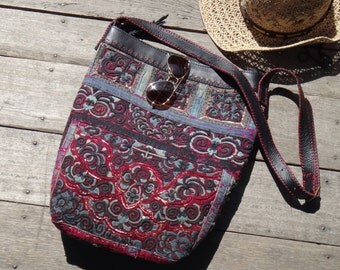 Bohemian Bag Vintage Hmong Baby Carrier and Leather