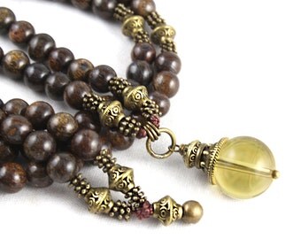 Citrine Mala, Citrine Necklace, 108 Mala, Yoga Gift, Yoga Wear, Yoga Necklace, Mala Beads, Japa Mala, Mala Necklace, Meditation Necklace