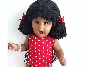 Cabbage Patch Wig Pigtail Baby Hat