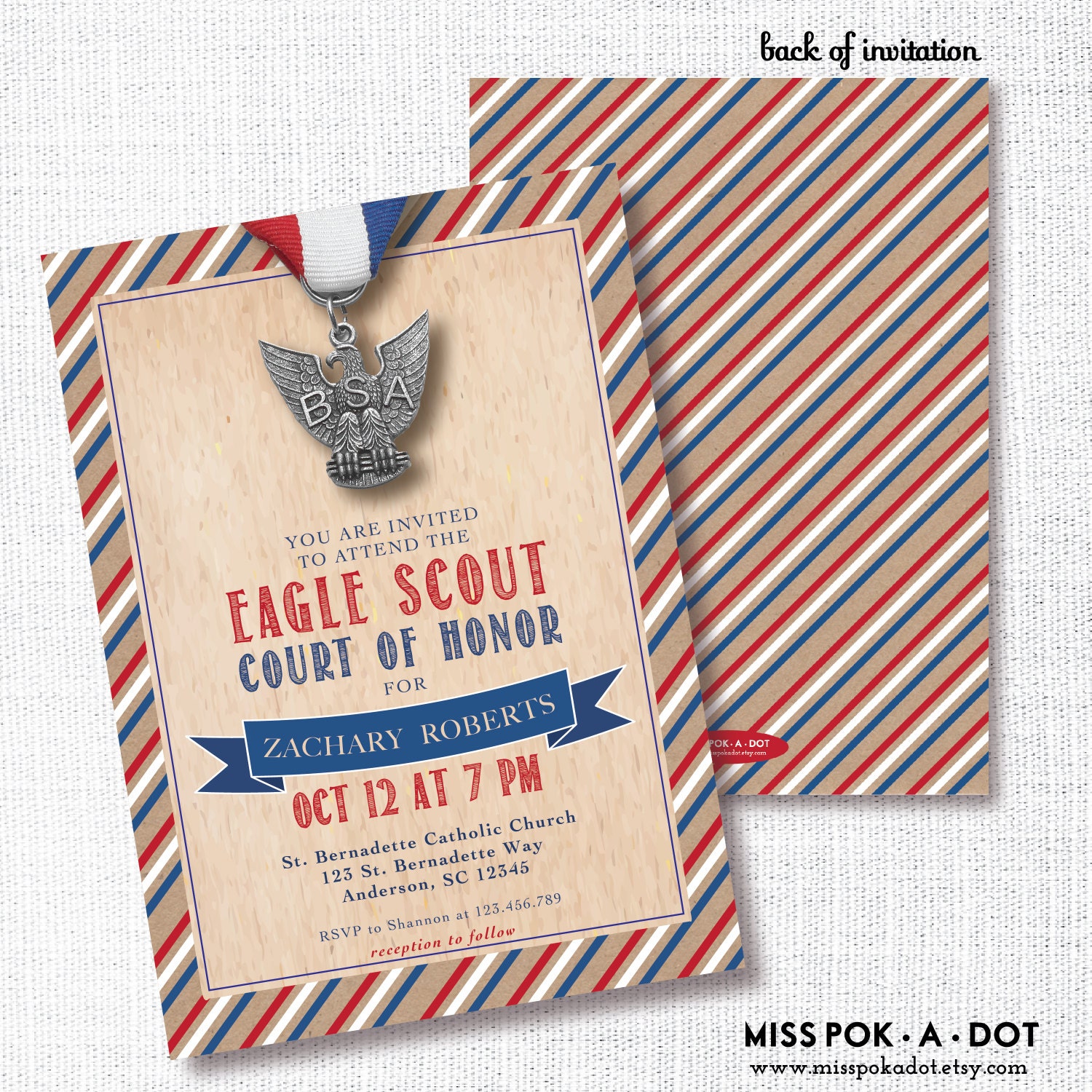 Eagle Scout Court of Honor Ceremony Invitation Printable