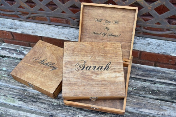 Will You Be My Bridesmaid Box Bridal Party Gift Bridesmaid Present Rustic Wedding Decor Bridal Party Gift - Bridesmaid Gift - Bridesmaid Box by CountryBarnBabe