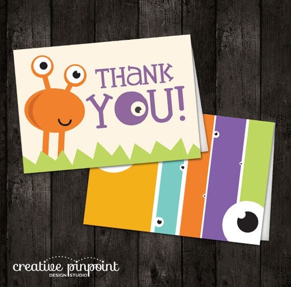 Items Similar To Monster Theme Thank You Cards Monster