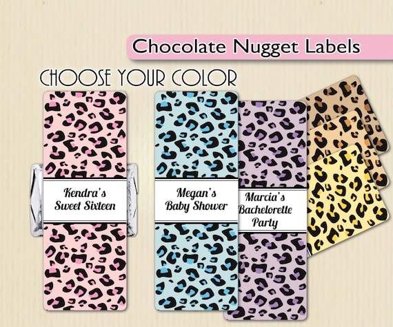 Leopard Print Nugget Labels Baby Shower Favors Sweet 16