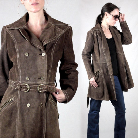 Dark Brown Trench Coat Womens Tradingbasis Side Pockets Suede Trench Coat For Women At Leatherright