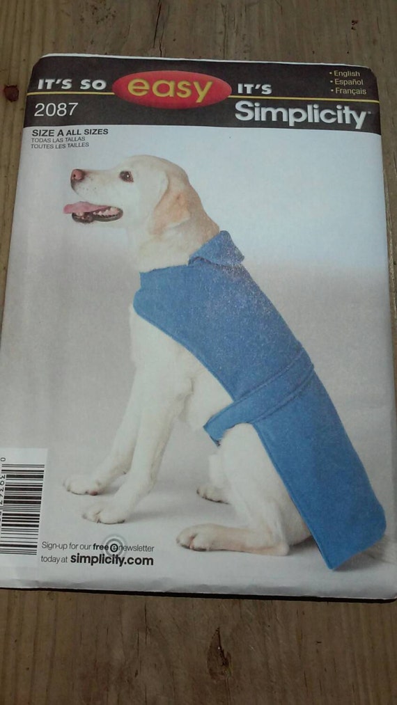 Dog Coat Simplicity 2087 Sewing Pattern For by GrannysRockingChair