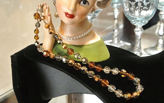 Vintage MARVELLA Necklace Swarovski Crystal Necklace Choker AB Aurora Borealis Rhinestones Austrian Glass Crystal 1950s Mid Century Wedding