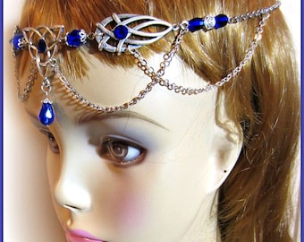 Triquetra Celtic Circlet, Silver Headdress, Handfasting Headdress, Ren Faire, Choose Color