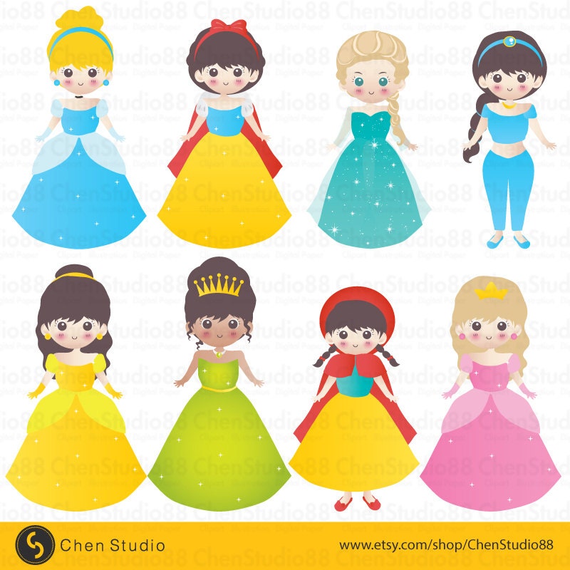 Fairy princess vector Digital Clipart Instant Download