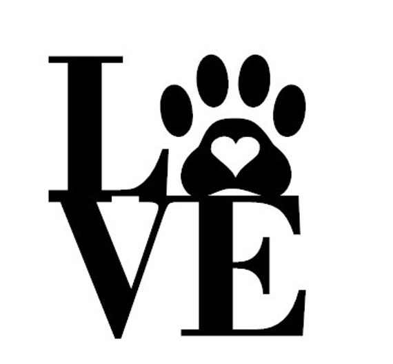 Download Dog Paw Love Decal/Dog Heart Decal/Dog Paw Print Decal/Paw