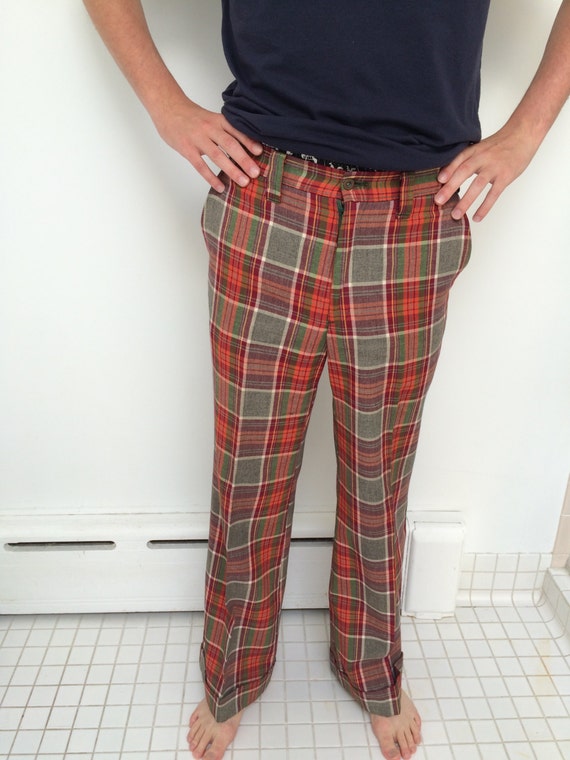 plaid bell bottoms mens