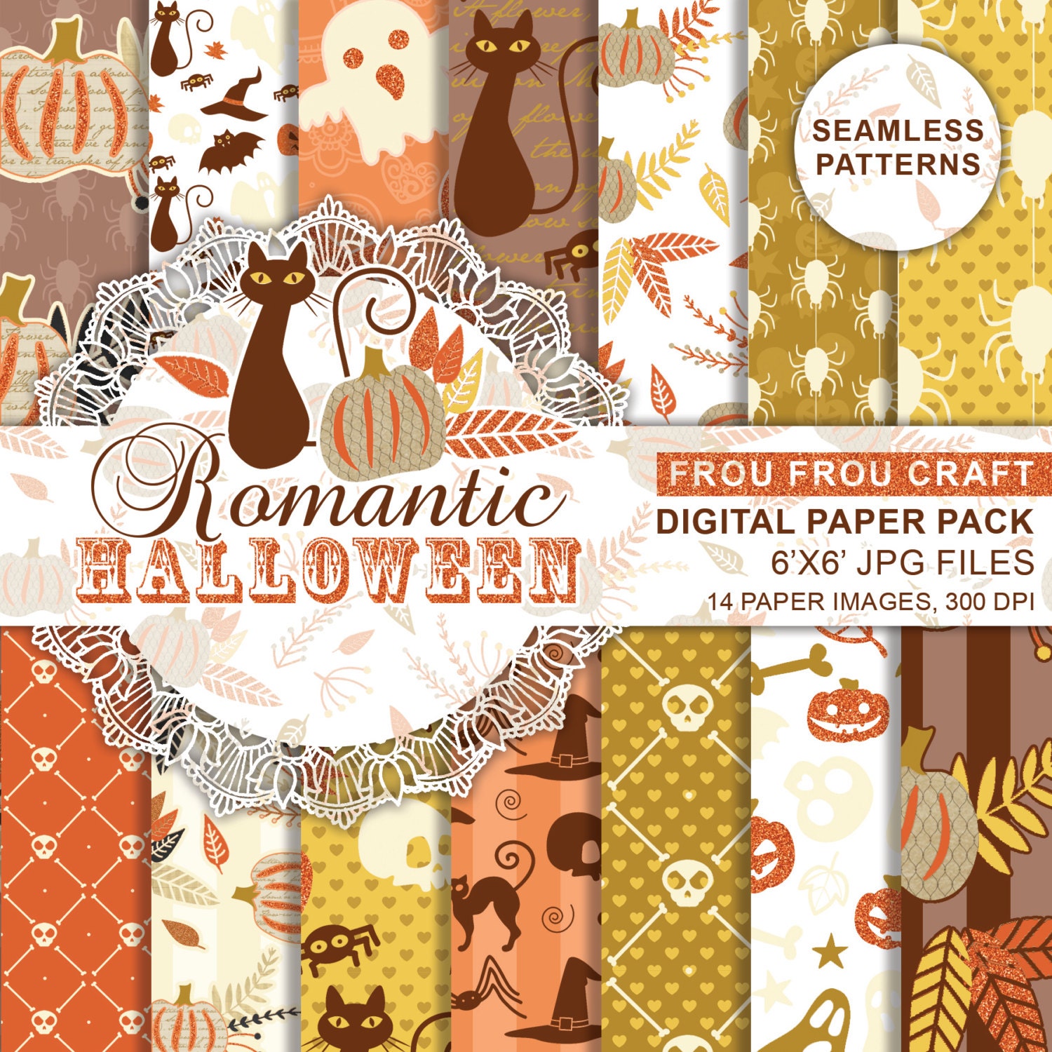 Autumn Paper Pack Halloween Scrapbook Instant Download