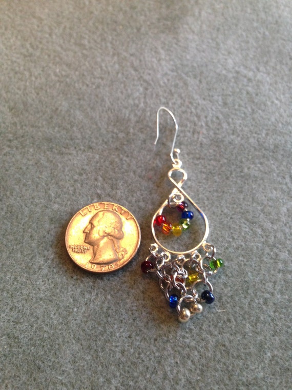 Rainbow Chandelier Dangle Earrings by MaillegantDesigns on Etsy