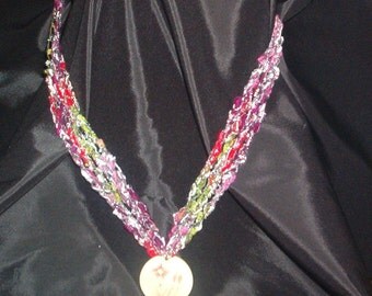 Crocheted Ladder Yarn Necklace