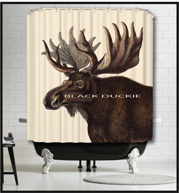 Moose Shower Curtain Cabin Shower Curtains Northwoods