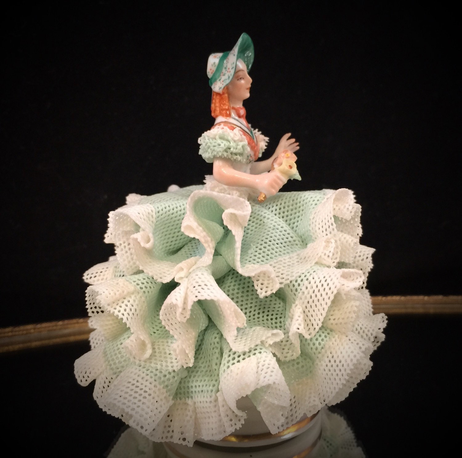 Irish Dresden Figurine Dresden Lace Figurine Porcelain