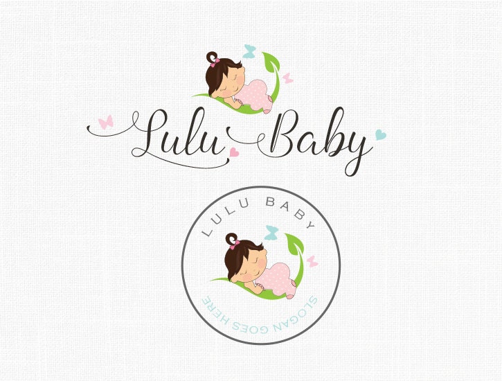 Premade Baby Logo Design Boutique Logo Children Logo Baby Girl