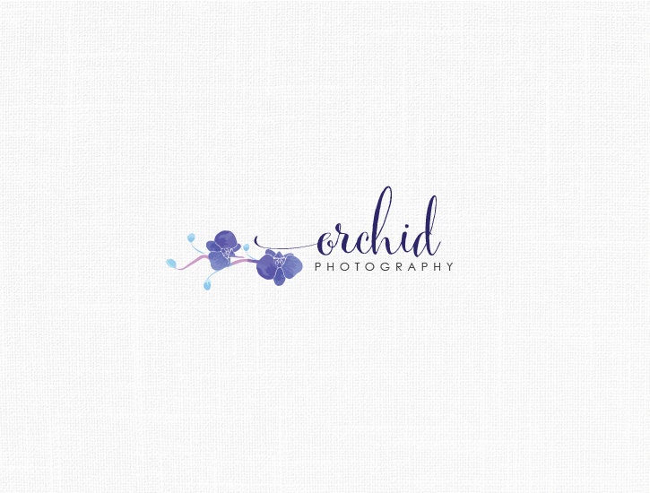 Blue Orchid Logo design Floral Logo Design Photography Logo