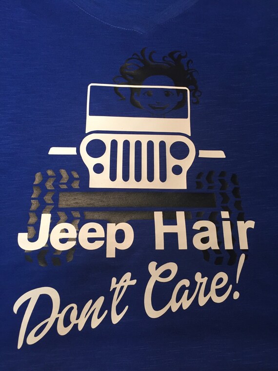 Jeep Hair Don�t Care Womens V neck TShirt by Sidewinder4X4